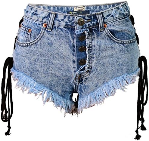 Wgwioo Sexy Mini Shorts Jeans Hot Pants Denim Low Waist Night Club Pocket Pure Color Stretch Leisure . Picture Color . 36