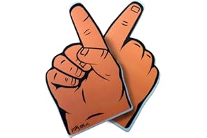 FUN FAN LINE Schaumstoff-Hand mit Riesigen Finger - Landesflaggen für Sportliche Feiern - Stadion-Animationshandschuh - 2 Einheiten Doppelseitig 46 x 27cm. (Niederlande)