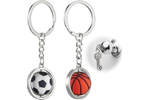 MEXRUMI Llavero De 2 Uds Llavero De Fútbol De Baloncesto Giratorio Accesorios De Mochila Deportiva Moda Simple