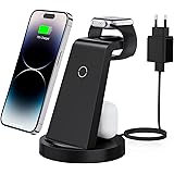 Trådlös laddare snabb induktiv laddningsstation med 18 W snabbadapter 3-i-1 trådlös laddare kompatibel med iphone-14/13/12/11