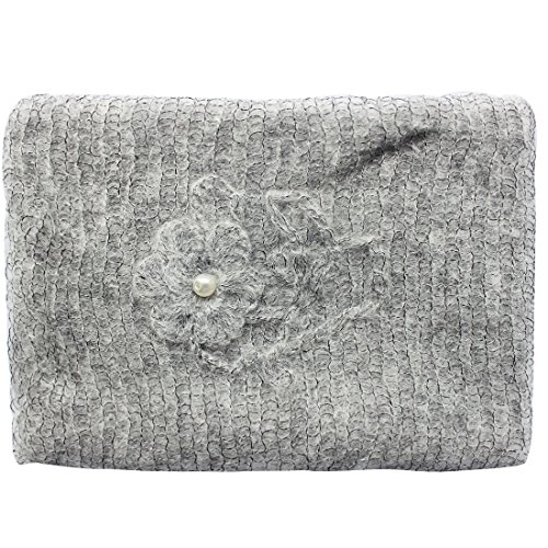 TiaoBug Newborn Baby Mohair Crochet Knit Wrap Cloth Headdress Photography Prop (one size, Gray)