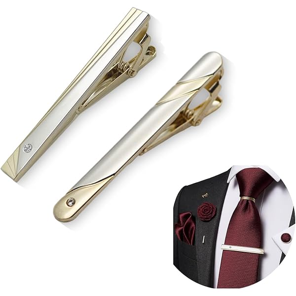 Set Gemelli E Fermacravatta In Oro - Regalo Uomo Per Matrimonio, Lavoro
