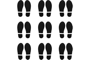 APLZGMG 24 Paar Fußabdrücke Boden Aufkleber, 18×15 Schwarz Bodenaufkleber, PVC Schuhe Fußabdruck Boden Wand Treppe Abziehbild Aufkleber für Klassenzimmer, Flur und Tanzstudio
