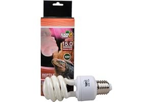LUCKY HERP Ampoule compacte fluorescente Intense UVA/UVB pour reptile, ampoule 15.0, 13 W, 26 W