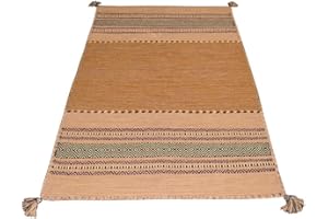 Pierre Tappeti Tappeto ANTIQUE-KILIM cuoio tessuto a mano in cotone e ciniglia cm.60x90