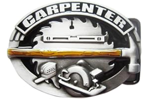 JEAN'S FRIEND New Vintage Tradesman Carpenter Western Star Belt Buckle Fibbia per cintura (Carpenter Enamel)