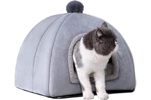 Amesor Casetta per Gatti e Cani Randagi da Esterno - Cuccia Chiusa Interno Confortevole - Rifugio - Pieghevole - Calde Case per l'inverno All'aperto (S/M/L)