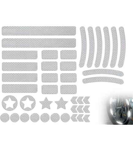 Produktbild von Reflektor Aufkleber 42x Leuchtaufkleber Reflektoren – Selbstklebend Für Fahrrad, Kleidung & Mehr Aufkleber Für Fahrrad