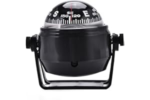 Focket Bussola per Barca,Bussola per Visione Marina Notturna Militare orientabile Elettronica orientabile Multiuso Bussola per Auto Bussola Navigazione per Barca Veicolo Camion Caravan,ECC(Nero)