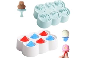 BAIFULAI 2 silikonowe formy do lodów, żel krzemionkowy, foremki do lodów na patyku, nie zawierają BPA, foremki do lodów typu "zrób to sam" dla dzieci, mini foremki do lodów, dla dzieci i dorosłych (niebieskie,