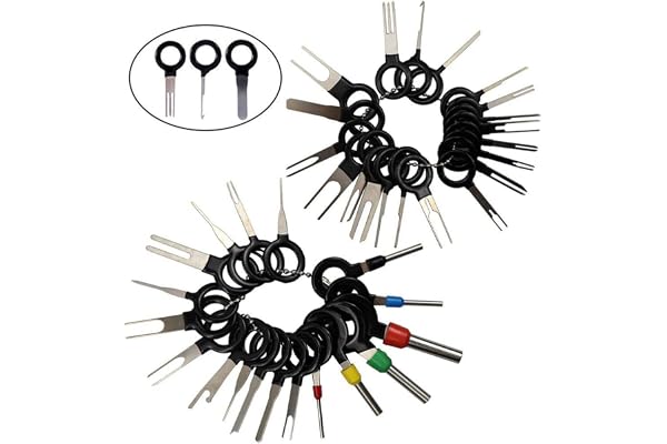GTIWUNG 38Pcs Terminals Removal Key Tools Set, 38Pcs Auto Terminals Enlèvement Outil Set, Terminal Outil de démontage de Voiture de câblage électrique connecteur à sertir Broches Extracteur Kit