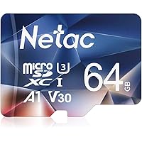 Netac 64G Scheda Micro SD, Scheda di Memoria A1, U3, C10, V30, 4K, 667X, UHS-I velocità Fino a 100/30 MB/Sec(R/W) Micro…