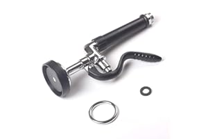 POUGEO Pre-Rinse Hose Connection Spray Head Handheld Multifunction Spray Valve High Pressure Dishwasher Accessories Chrome Finshed Black,Pull Down Sprayer