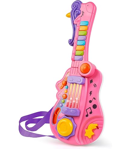 Chicco Mi Primera Guitare électronique, jouet interactif, enseigne à jouer, notes de musique, jouet éducatif avec 3 modes, + 90 sons et mélodies, pour bébés de 9 mois à 4 ans Chicco Mi Primera Guitare électronique, jouet interactif, enseigne à jouer, notes de musique, jouet éducatif avec 3 modes, + 90 sons et mélodies, pour bébés de 9 mois à 4 ans