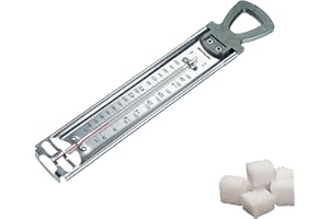 Westmark Thermomètre à Sucre, 1 Pièce – Aide aux Confitures et aux Fruits – Cadre en Acier Inoxydable avec Pince Ajustable, Tube en Verre Robuste – Inox Coloris Argent