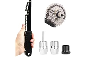 HEKOBAG 4 Pièces Outil de Démontage de Cassette de Vélo, Kit d'outils de Chaîne de Vélo avec 3 Anneaux de Verrouillage de Cassette, Outil de Retrait de Cassette de Vélo, Demonte Roue Libre