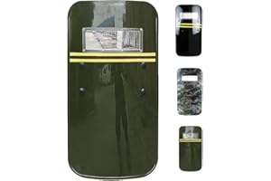 SHIJIU SHIMENG riot shield forearm protector， real size，Security SWAT police security guard equipment, body, head, chest and arm protection. With window. clear . Real . Large. 90x50cm.