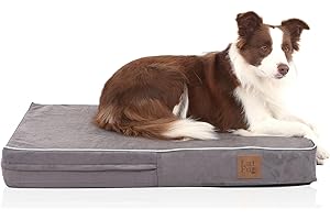 Laifug Orthopedic Memory Foam Pet/Dog Bed with Durable Water Proof Liner and Removable Designer Washable Cover, 85 x 55 x 11cm, Slate Grey