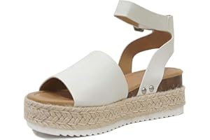 Soda Little Kids/Children/Girls Topic-IIS Espadrille Flatform Wedge Open Toe Sandals