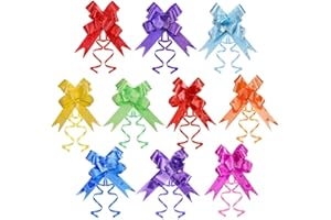 Srcasy 300 Stück Geschenk Schleife, Bunt Geschenk Schleife, Schleifen für Geschenkverpackungen, Gold Geschenkschleife, Deko Schleifen, für Weinflaschen Geschenkverpackung, Hochzeit und Geburtstag