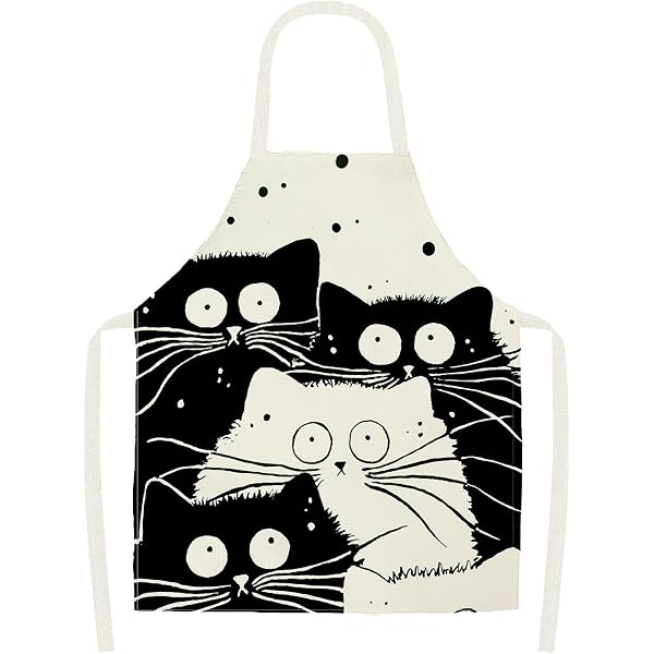 Qixuer Kit Tabliers Parent-Enfant Chat Mignon - Tablier Cuisine Femme Et Enfant Jardinage