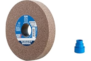 Pferd Muela Abrasiva para Esmeriladora de 150 millimeters, Ancho 25 millimeters, Grano Corindón Normal 60, Agujero 32 millimeters, para Acero, Inox y Fundición