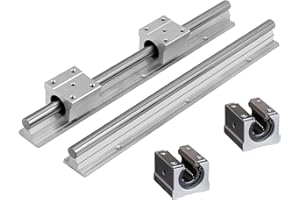 Coavoo SBR12-150mm 2 Stück Linearschiene + 4 Stück 12mm SBR12UU Schiebeblock Lagerblöcke, 12 mm Linearbewegungs-Gleitführungsschiene mit Kugellager-Gleitblock als Hochleistungs-CNC-Kit