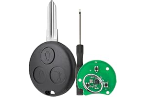 GZXNKEY 3 Tasten 433MHz Auto Schlüssel Fernbedienung für Benz SMART 450 Fortwo Roadster Cabrio Coupe 98-07 Smart City-Coupe Cabrio Fortwo Cabrio 450 mit Schraubendreher und Schlüsselanhänger