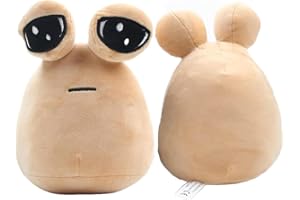 May Huang Juguete de Peluche Alien Pou, 22cm My Pet Alien Pou Plushies, Alien Pou Juguete de Peluche de Animal, Kawaii Alien Pou Plush Doll, Muñeco de Peluche de Alien para Niñas y Niños (Marrón)