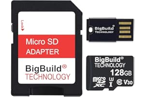 BigBuild Technology Karta pamięci 128 GB Ultra Fast 100 MB/s U3 microSDXC dla Xiaomi Redmi 9, 9 Activ/Power/Prime, 9A/9AT, 9A Sport, 9C/9i/9T, 10/10 Prime, 10X/10X Pro Mobile