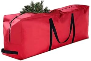 MERIDIANA STORE Merdiana - Sacca per Albero di Natale Fino a 180 cm, Custodia Porta Albero di Natale, Borsa in Tessuto Oxford Impermeabile Antipolvere Pieghevole, Maniglie Spesse, Dimensioni 120x 27x16H cm Rossa