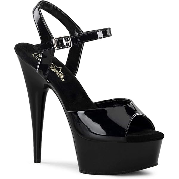 Sandalias Planas De Charol Negro Con Tiras En El Tobillo