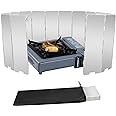 LFSEMINI Stove Windscreen,10/12/16 Plates Aluminum Stove Windshield with Drawstring Bag, for Camping, Butane Stoves