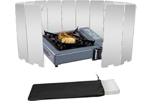 LFSEMINI Stove Windscreen,10/12/16 Plates Aluminum Stove Windshield with Drawstring Bag, for Camping, Butane Stoves