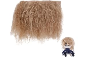 arricraft Puppenhaartressen Kamelwolle Puppenperücke Handgefertigte Haarersatzperücke Perfekte Lockige Haarperücke Für DIY Mädchen BJD Machen Zubehör 5.5x9.45x0.12(5) cm