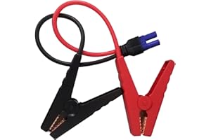 KUNCAN 12V Jump Starter Cables - 10AWG Heavy Duty Battery Clips to EC5 Connector for Portable Car Jump Starters (Emergency Booster Replacement)