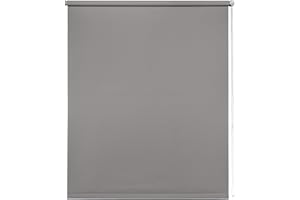 Thermal Blackout Blinds, Light Grey 60cm (23.62""), 165cm Drop - Blackout Roller Blinds For Inside and Outside Recess Fitting - Window Blinds of Multiple Colours and Sizes by New Edge Blinds