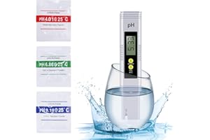 YUMMICI Testeur pH Mètre PH Metre Electronique avec Écran LCD Test de pH pour Piscines Testeur Piscine Testeur Spa Plage de Mesure de 0 à 14 pH pour Aquarium, Piscine, Hydroponie