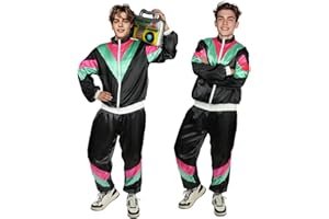 AYBUY Conjunto de Disfraz de Discoteca, Chándal de Dos Piezas, Traje Deportivo para Hombre y Mujer, Adecuado para Juegos de rol Estilo Años 70 y Fiestas Rave