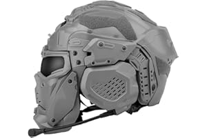 AQ zxdc Taktischer Schutz-Integralhelm, mit Maske, Headset, Brille, Nebellüfter, für Airsoft Paintball