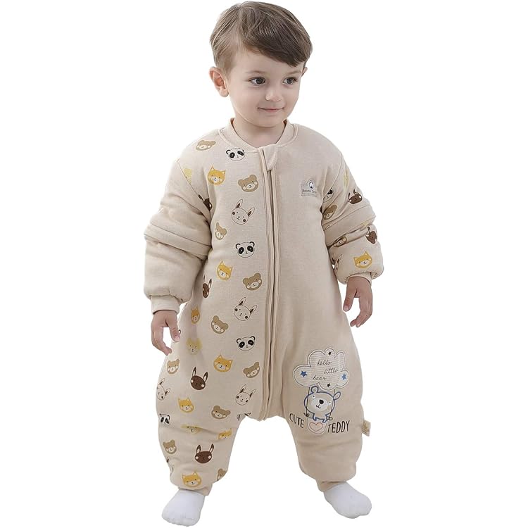 Dino-Schlafsack Für Babys: Mit Abnehmbaren Ärmeln, 2,5 Tog, Baumwolle – Perfekt Für Kinder 18–24 Monate