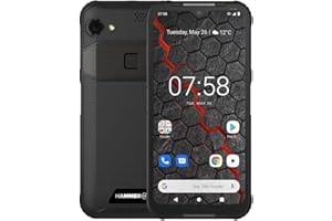 Hammer H Blade 3 6.2“ IPS Outdoor Handy, 48MP Kamera, Militärstandard Smartphone, Mega-Akku 5000mAh mit schneller Ladung, eSIM, NFC, Wasserdicht/Stoßfest, LTE 4G, IP69, Dual SIM - Schwarz
