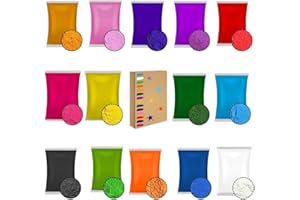 SOLNIT Packung mit 14 Stück, 75 g pro Holi-Farbpulver, Rangoli, ungiftig, biologisch waschbar, natürliche Geschlechtsoffenbarung, Dekorationen, Farbkrieg, Kinder, Hund, Tier, Sommer, Camps, Festivals