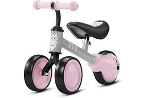 Kinderkraft Laufrad CUTIE, Lernlaufrad, Kinderlaufrad, Lauflernrad, Fahrrad ohne Pedale, Dreirad, Aus Metall, Modernes Design, Sichere Konstruktion, für Kinder ab 1 Jahr, Rosa
