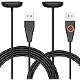 Charger Cable for Fitbit Charge 5 / Luxe, 2 Pack Upgraded Strong Magnetic Charging Cable with Reset Button Replacement for Fitbit Luxe & Fitbit Charge 5, Black Charging Cord Accessory(39.4"/19.7")