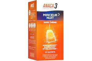 ANACA 3 - Infusion Minceur Nuit - Favorise Élimination(1) & Relaxation(2) - Facilite Le Sommeil(2) - Mélisse, Sureau, Tilleul & Verveine - Arôme Pêche - 100% Naturel - Programme 12 Jours - 24 Sachets