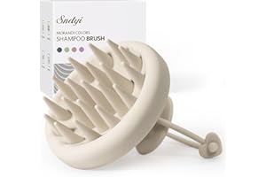 Sndyi Cepillo Masajeador Cuero Cabelludo [Mojado & Seco] - Cepillo para Champú con Cerdas Suaves de Silicona, Cepillo para el Cuero Cabelludo para Eliminar la Caspa y Hacer Crecer el Cabello, Avena