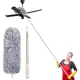 DAZIBAO® Microfiber Long Feather Fan Duster- Detachable Fan Cleaning Duster with 100 inches Expandable Pole Handle, Washable,