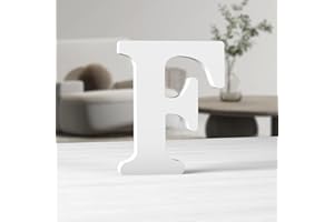 MeteoraPrime Lettres en Bois Blanc de 6 Pouces Lettres en Bois Non Finies pour Décor Murale Lettres Debout Décoratives Grandes Lettres pour Décor Murale pour Projets de FêTe à La Maison (F)
