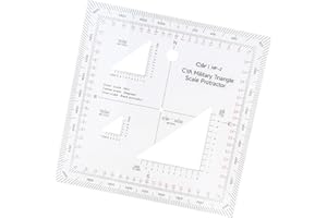 SHARPLACE Militär Planzeiger coordinate scale Schablone für Taktische Zeichen aus Acryl, Militärischer Winkelmesser für die Koordinatenskala, Hilfsmittel für topografische Karten, Grafische Trainingshilfe, A